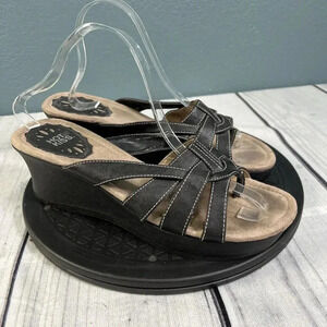 Hot Kiss Daisy Size 10 Strappy Thong Wedge Sandals Platform Y2K Retro Boho 90s